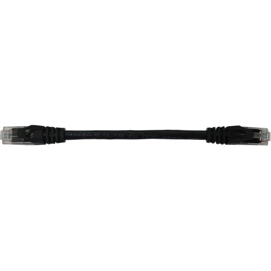 Tripp Lite Cat6a 10G Snagless Molded UTP Ethernet Cable (RJ45 M/M) PoE Black 6 in. (15 cm)