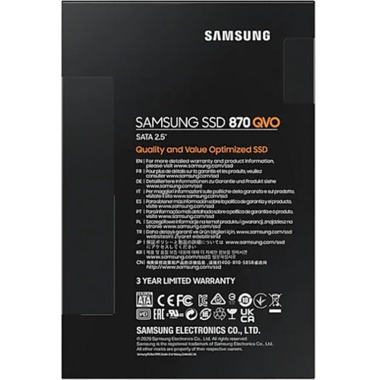 Samsung 870 QVO MZ-77Q4T0BW 4 TB Solid State Drive - 2.5" Internal - SATA (SATA/600)