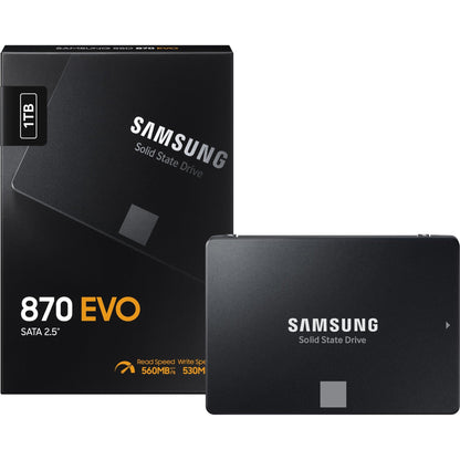 Samsung 870 EVO MZ-77E1T0BW 1 TB Solid State Drive - 2.5" Internal - SATA (SATA/600) - Black