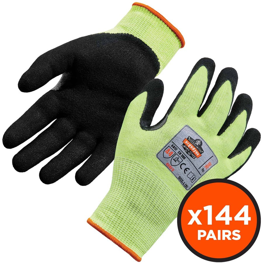 Ergodyne ProFlex 7041 Hi-Vis Nitrile-Coated Level 4 Cut Gloves