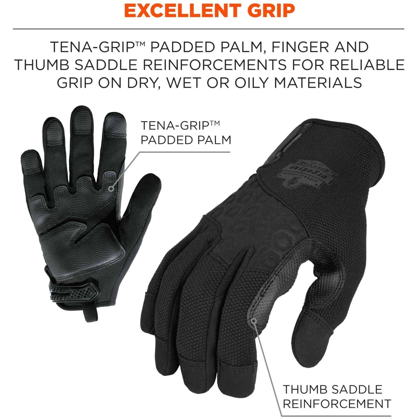 Ergodyne ProFlex 710BLK Tactical Heavy-Duty Utility + Touch Gloves