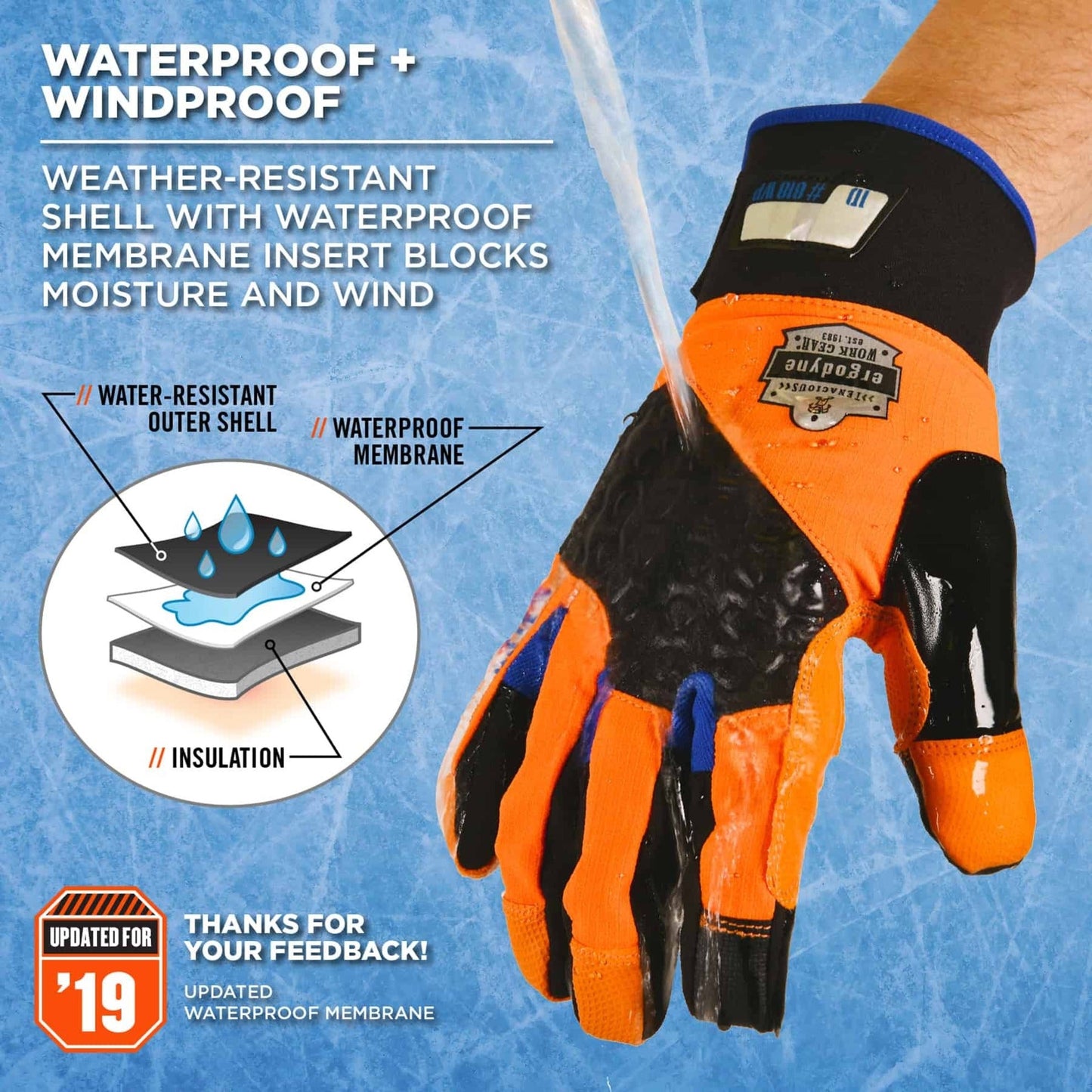 Ergodyne ProFlex 818WP Performance Thermal Waterproof Winter Work Gloves