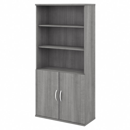 Bush Business Furniture Studio C 5 Shelf Bookcase with Doors