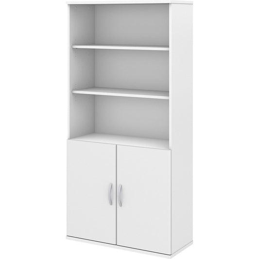 Bush Business Furniture Studio C 5 Shelf Bookcase with Doors