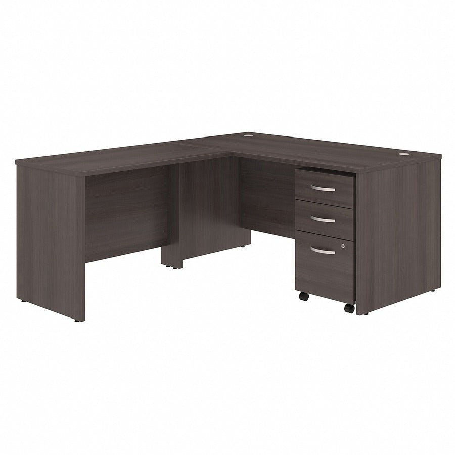 Bush Business Furniture Studio C 60W x 30D L Shaped Desk with Mobile File Cabinet and 42W Return