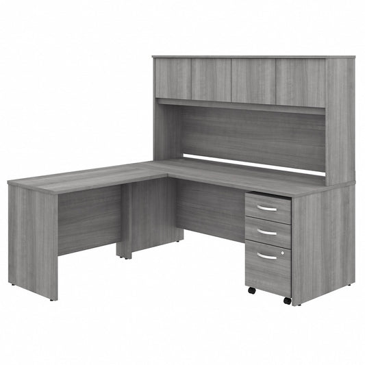 Bush Business Furniture Studio C 72w X 30d L Shaped Desk With Hutch Mobile File Cabinet and 42w Return