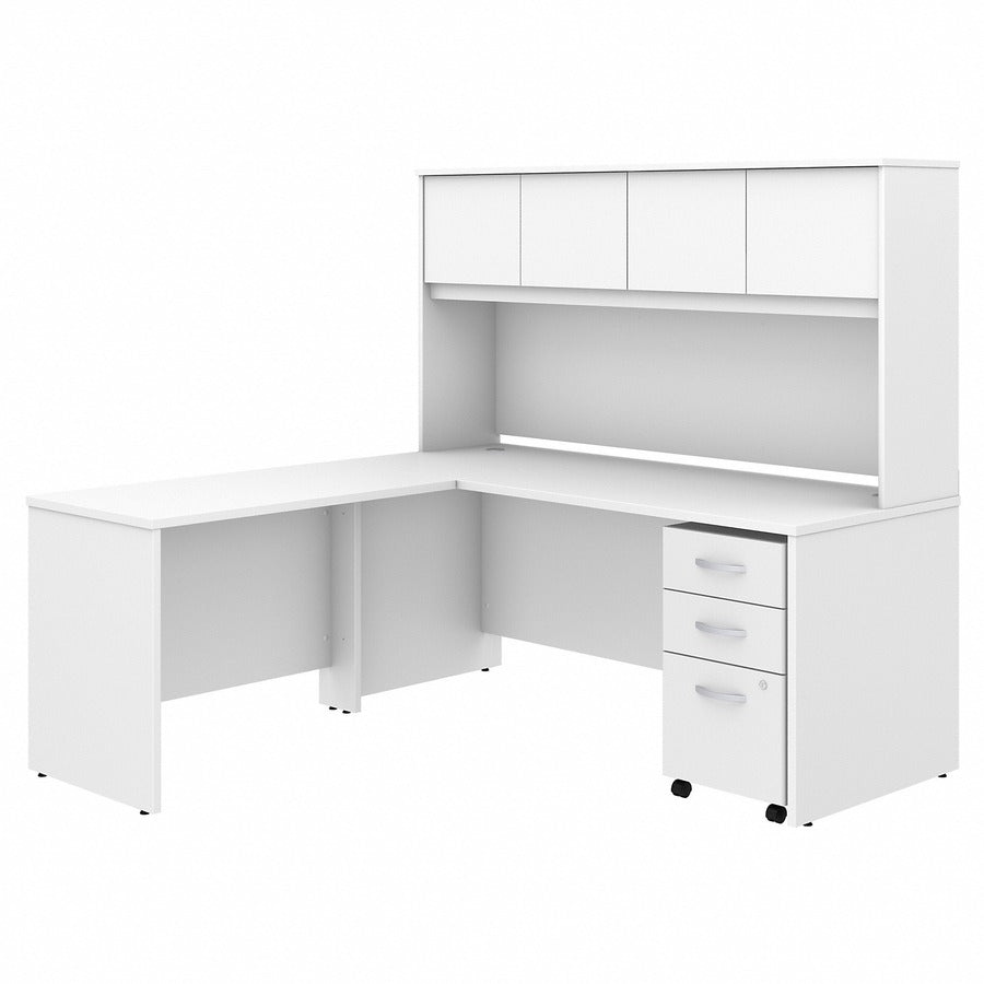 Bush Business Furniture Studio C 72w X 30d L Shaped Desk With Hutch Mobile File Cabinet and 42w Return