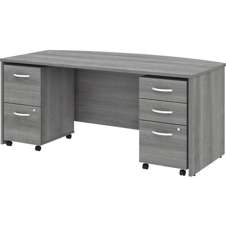 Bush Business Furniture Studio C 72w X 36d Bow Front Desk With Mobile File Cabinets