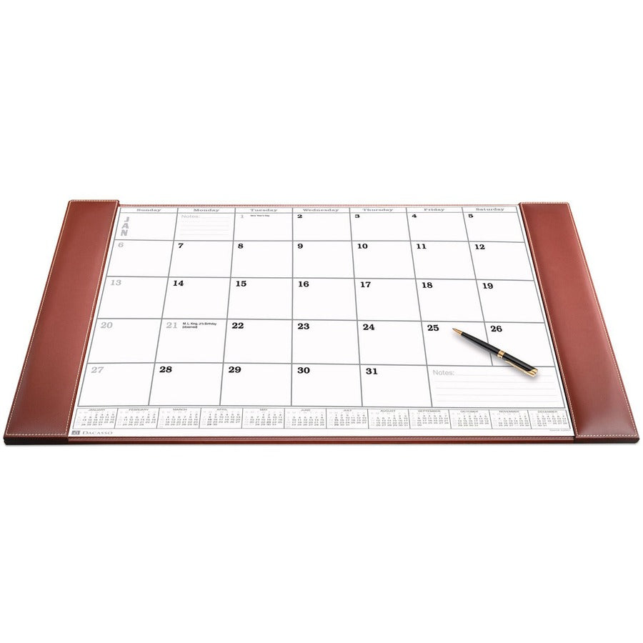 Dacasso Rustic Leather Calendar Desk Pad