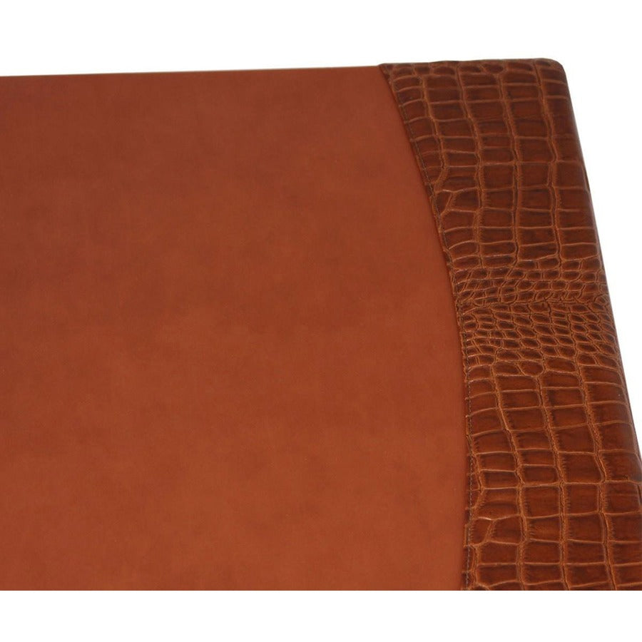 Protacini Cognac Brown Italian Patent Leather 34" x 20" Side-Rail Desk Pad