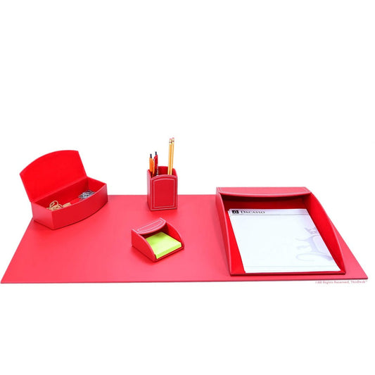 Dacasso 5-piece Home/Office Leather Desk Accessory Set