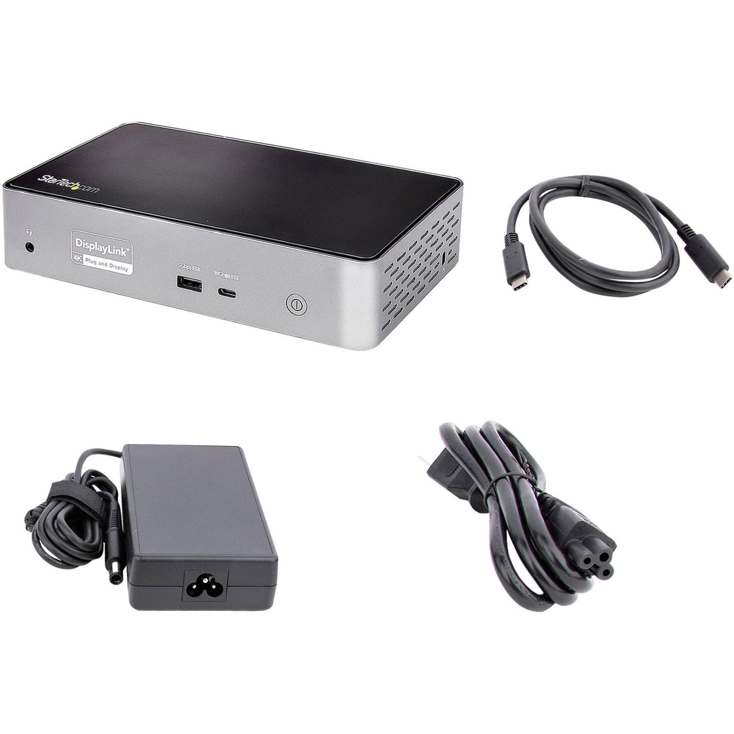 StarTech.com USB-C Dock 4K 60Hz Quad Monitor DisplayPort & HDMI Universal USB C Docking Station 100W Power Delivery USB Hub 1C/3A GbE