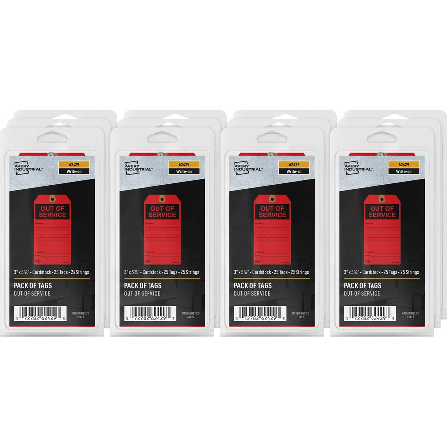 Avery&reg; Preprinted OUT OF SERVICE Red Service Tags