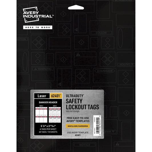 Avery&reg; UltraDuty LOTO Prerinted DANGER Hang Tags