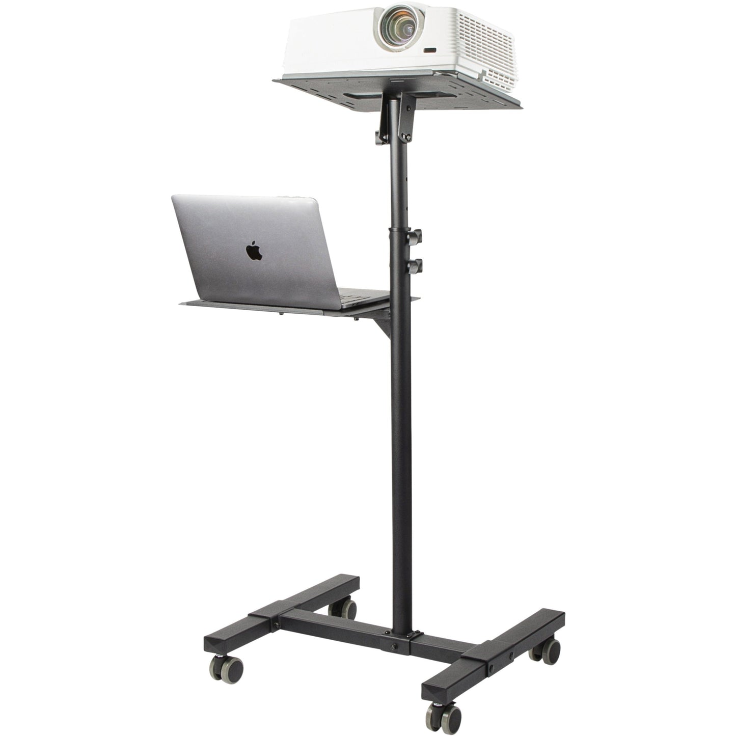 StarTech.com Mobile Projector and Laptop Stand/Cart Heavy Duty Portable Projector Stand/Presentation Cart (22lb/shelf) Height Adjustable