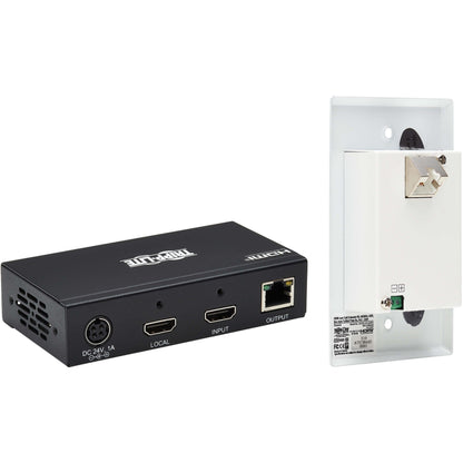 Tripp Lite HDMI over Cat6 Extender Kit Box Transmitter/Wall Plate Receiver 4K 60 Hz 4:4:4 IR PoC HDR HDCP 2.2 230 ft. TAA