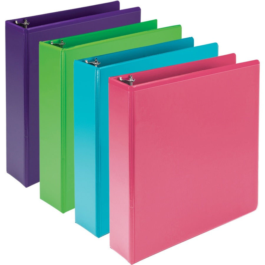 Samsill Earth's Choice Plant-Based Durable 2 Inch 3 Ring View Binders - 4 Pack - Fashion Assorted