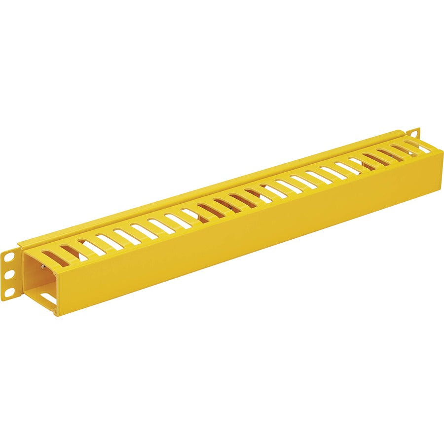 Tripp Lite Horizontal Cable Manager - Finger Duct with Cover Yellow 1U