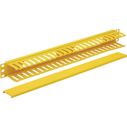 Tripp Lite Horizontal Cable Manager - Finger Duct with Cover Yellow 1U