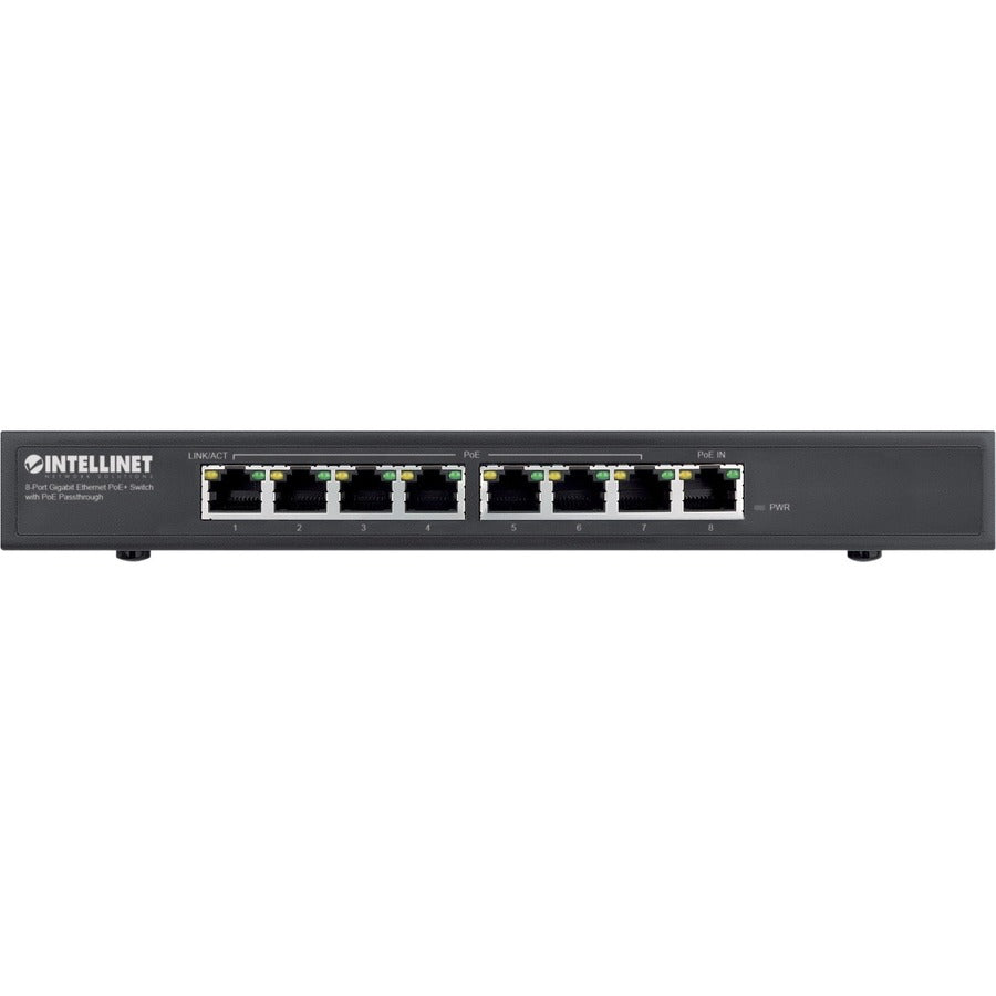 Intellinet PoE-Powered 8-Port Gigabit Ethernet PoE+ Switch with PoE Passthrough