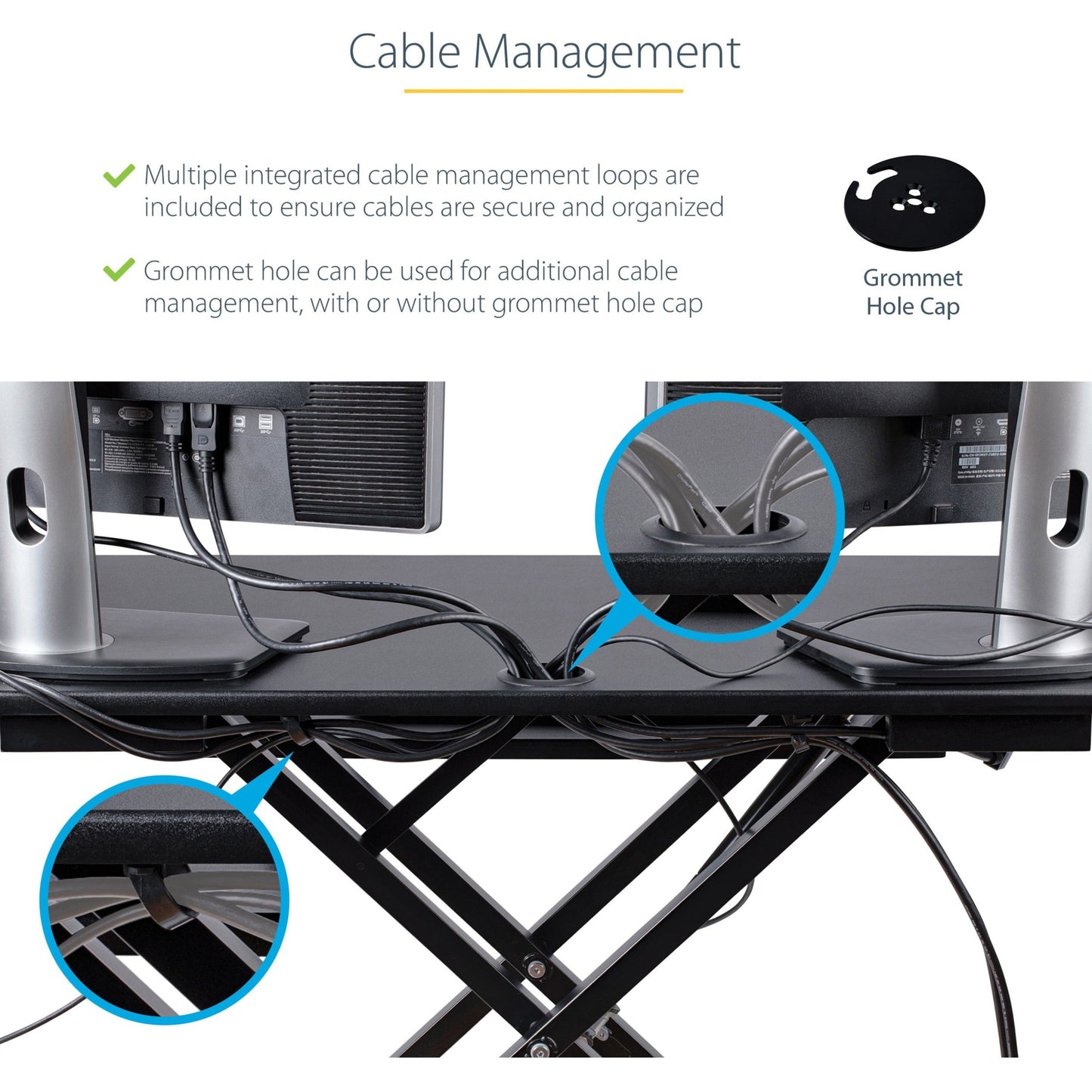 StarTech.com Corner Sit Stand Desk Converter with Keyboard Tray Large Surface 35"x21"  Height Adjustable Ergonomic Tabletop Standing Desk