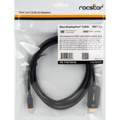 Rocstor Premium Mini DisplayPort to HDMI Cable M/M