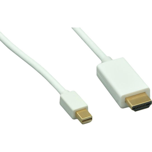ENET HDMI Male to Mini DisplayPort Male 32 AWG White Cable 15FT
