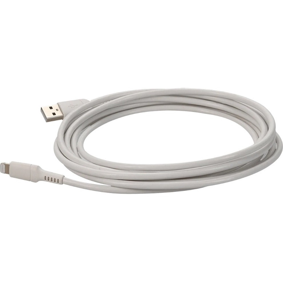 AddOn 3.0m (9.8ft) USB 2.0 (A) Male to Lightning Male Sync and Charge White Cable