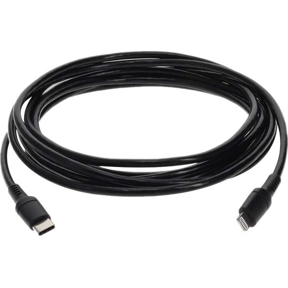 AddOn 3.0m (9.8ft) USB 3.1 Type (C) Male to Lightning Male Sync and Charge Black Cable