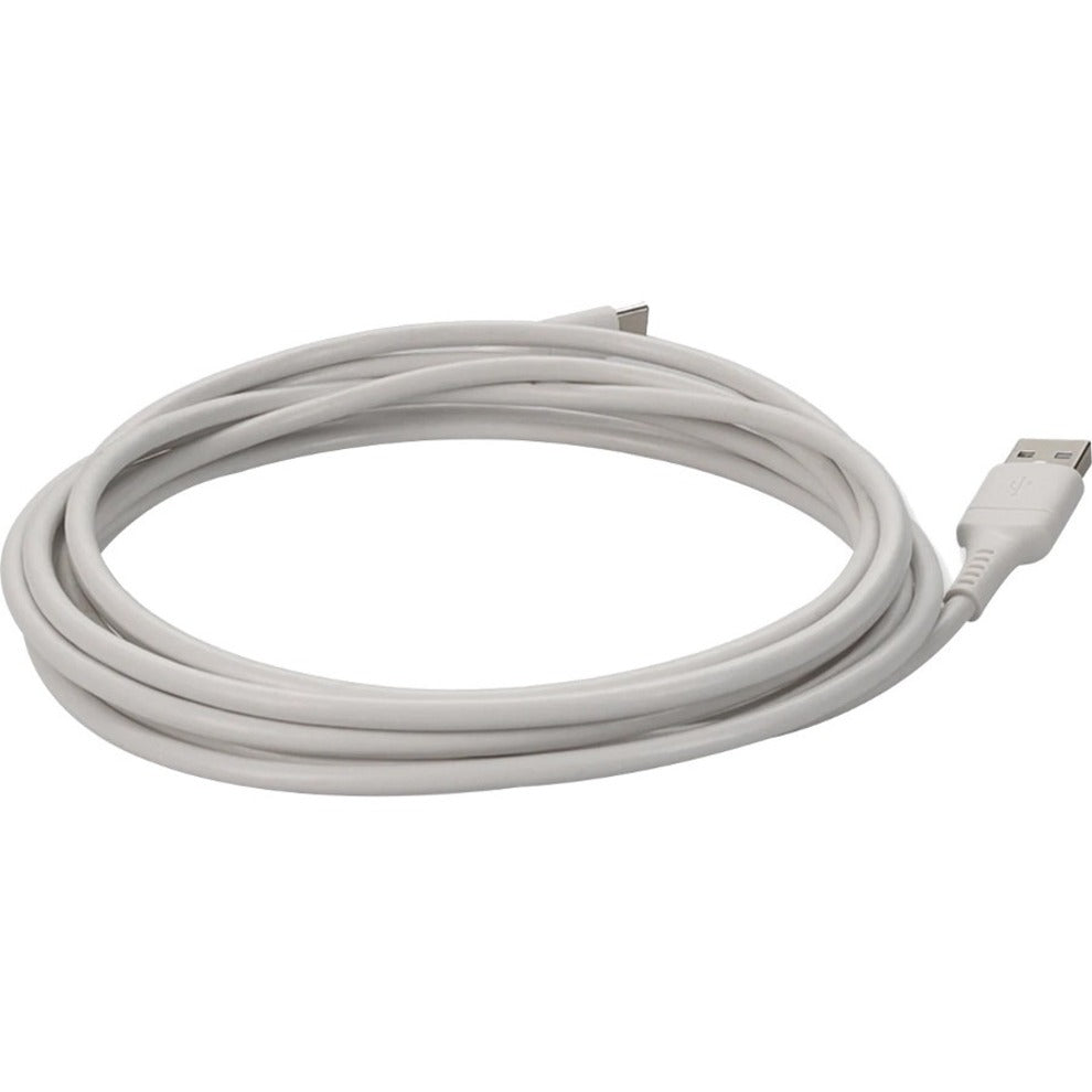 AddOn 1.0m (3.3ft) USB-C Male to USB 2.0 (A) Male Sync and Charge White Cable