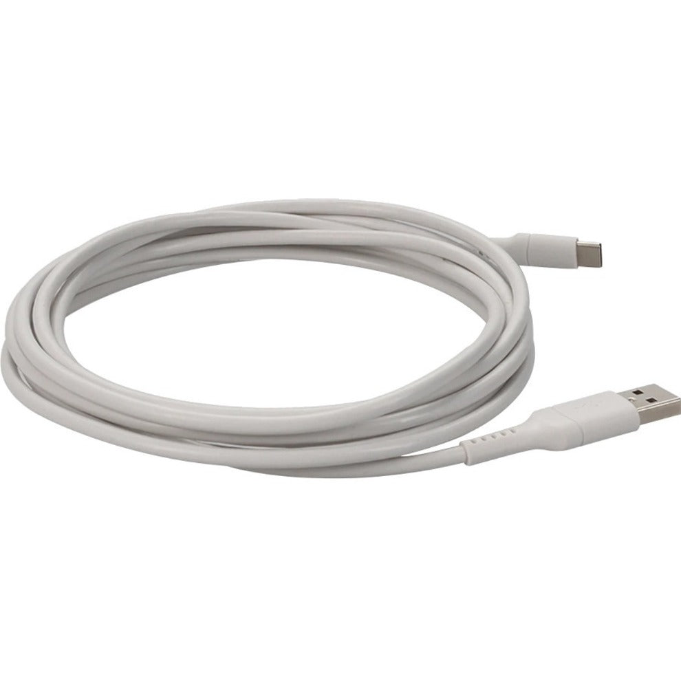 AddOn 2.0m (6.6ft) USB-C Male to USB 2.0 (A) Male Sync and Charge White Cable