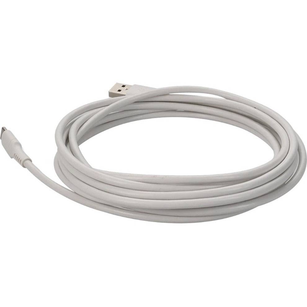 AddOn 2.0m (6.6ft) USB-C Male to USB 2.0 (A) Male Sync and Charge White Cable