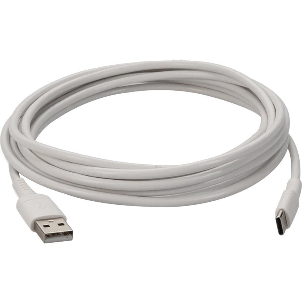AddOn 2.0m (6.6ft) USB-C Male to USB 2.0 (A) Male Sync and Charge White Cable