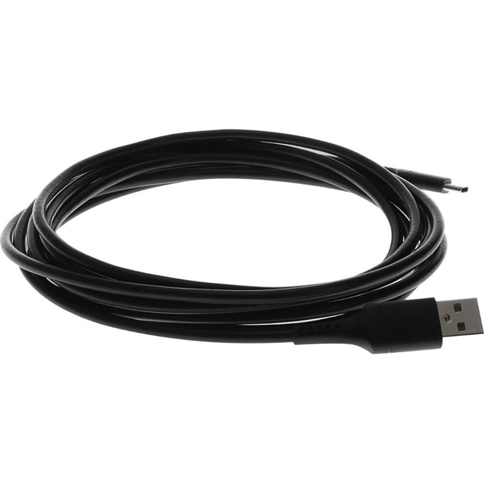 AddOn 3.0m (9.8ft) USB-C Male to USB 2.0 (A) Male Sync and Charge Black Cable