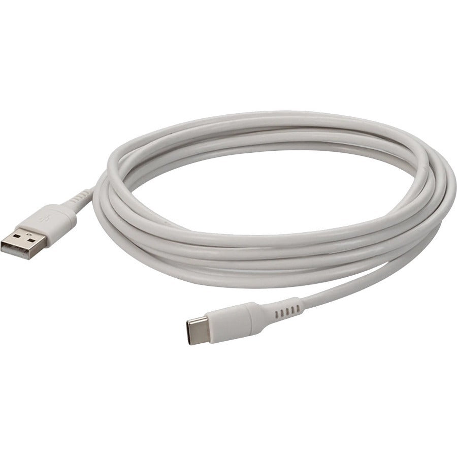 AddOn 3.0m (9.8ft) USB-C Male to USB 2.0 (A) Male Sync and Charge White Cable