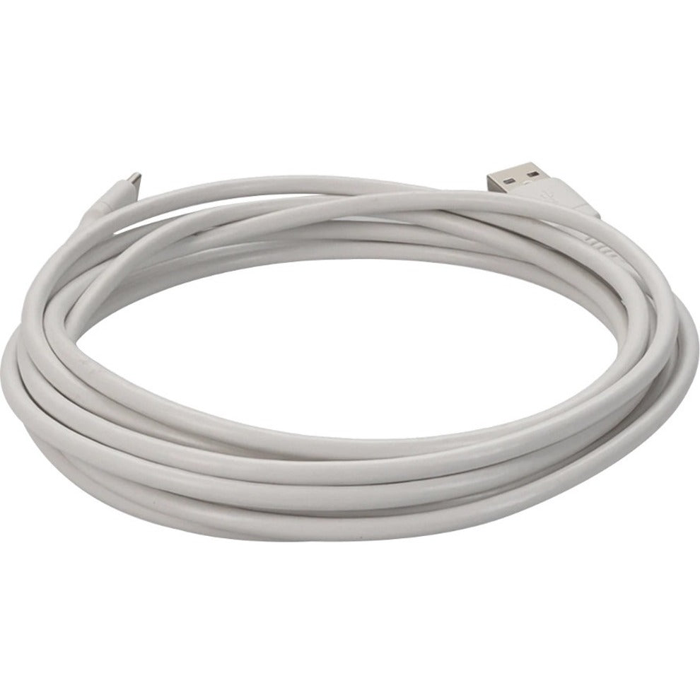 AddOn 3.0m (9.8ft) USB-C Male to USB 2.0 (A) Male Sync and Charge White Cable