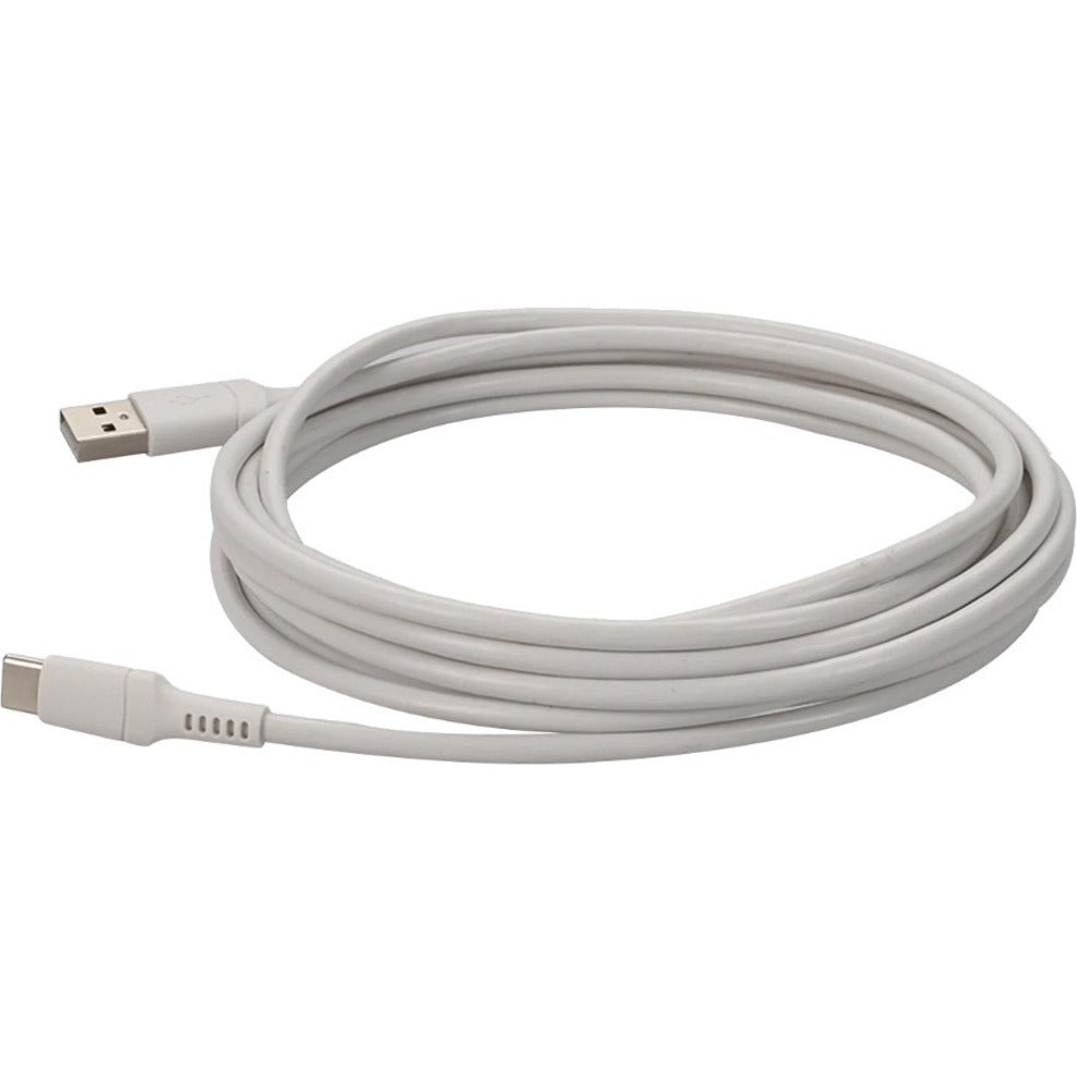 AddOn 3.0m (9.8ft) USB-C Male to USB 2.0 (A) Male Sync and Charge White Cable