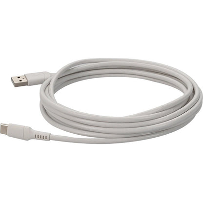 AddOn 3.0m (9.8ft) USB-C Male to USB 2.0 (A) Male Sync and Charge White Cable