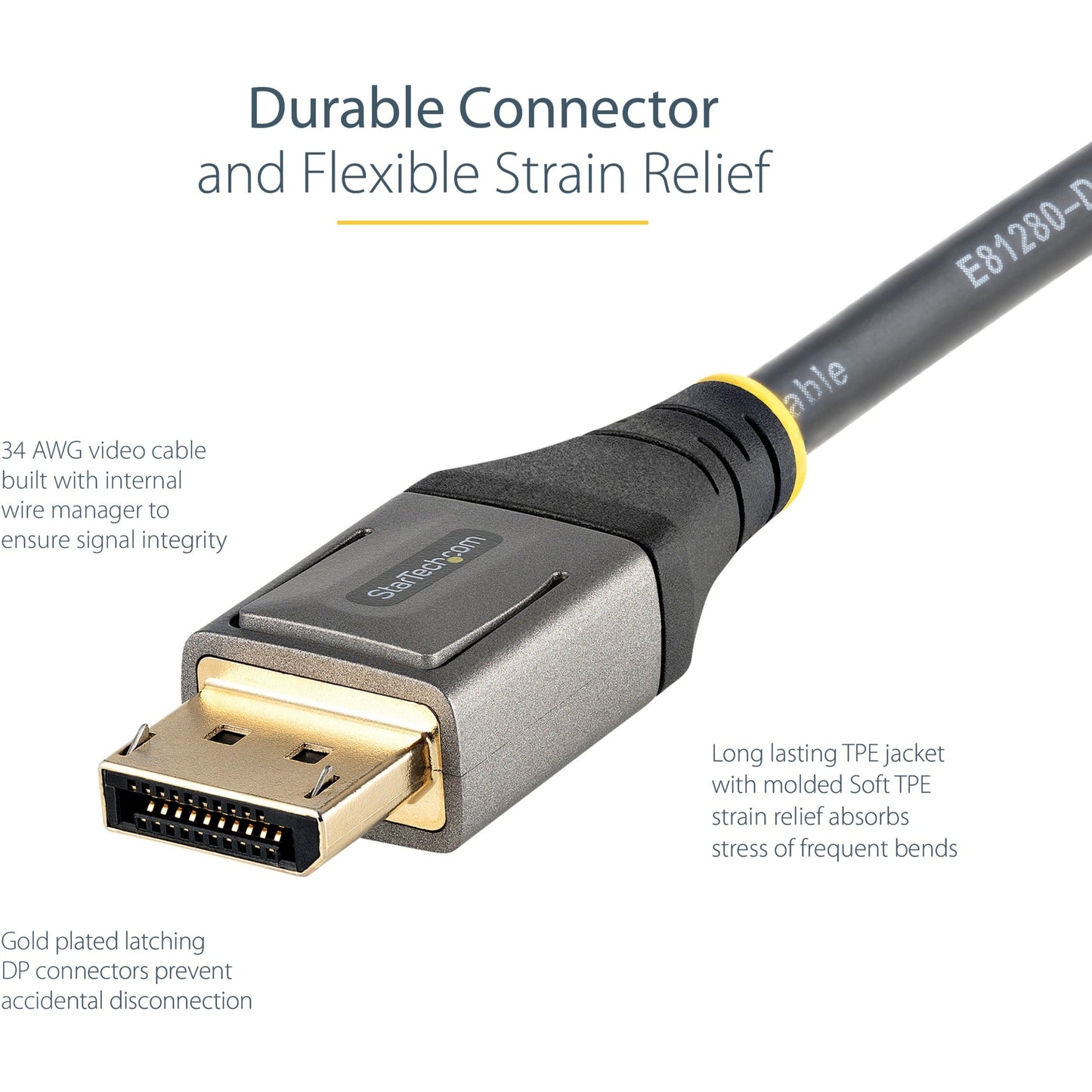 StarTech.com 6ft (2m) VESA Certified DisplayPort 1.4 Cable 8K 60Hz HDR10 UHD 4K 120Hz Video DP to DP Monitor Cord DP 1.4 Cable M/M