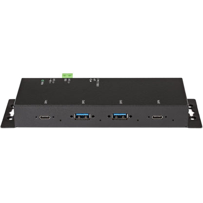 StarTech.com 4 Port USB C Hub 10Gbps Metal Industrial USB-C Hub 2x USB-C & 2x USB-A ESD Surge Protection Self-Powered USB Type-C Hub