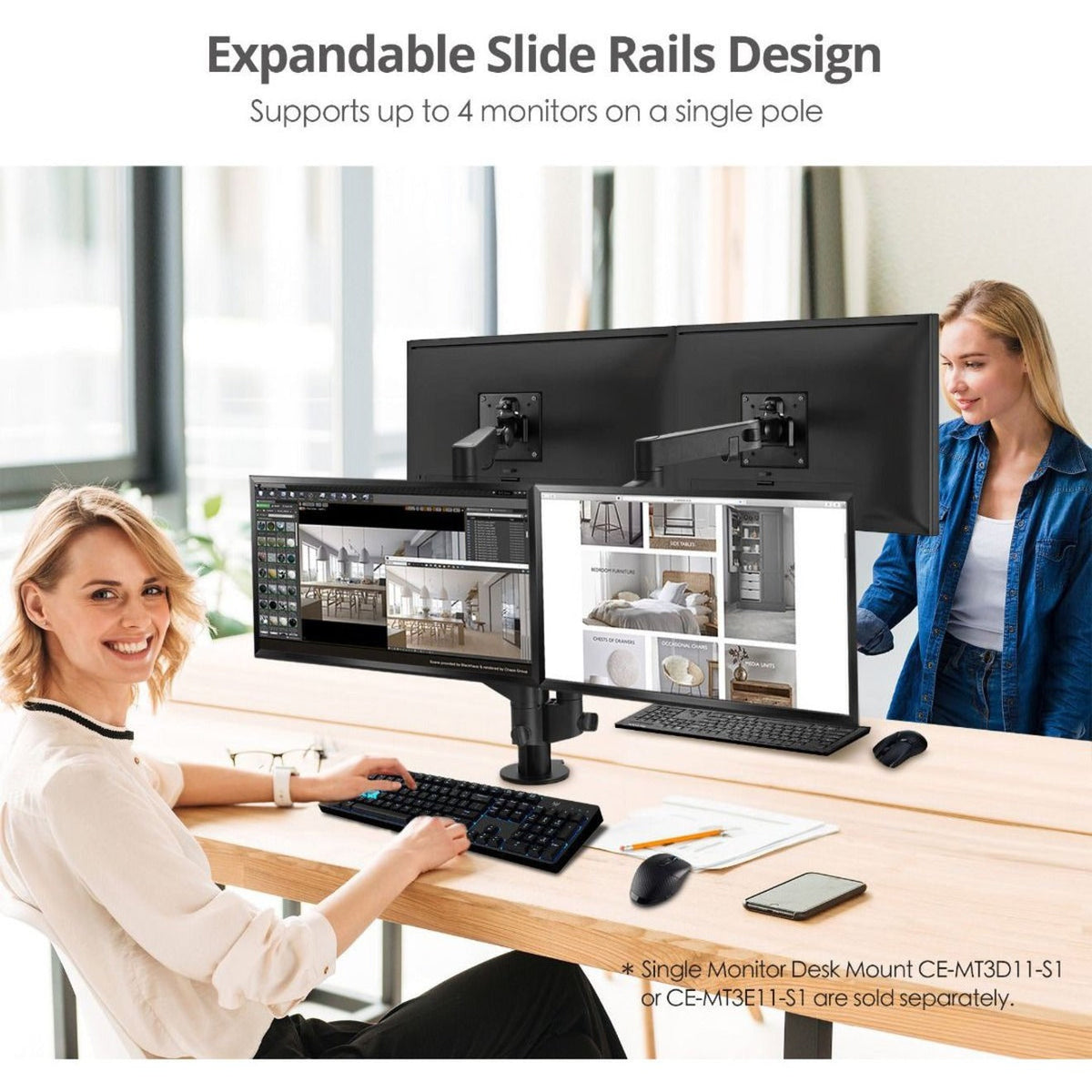 SIIG Mounting Arm for Monitor - Black