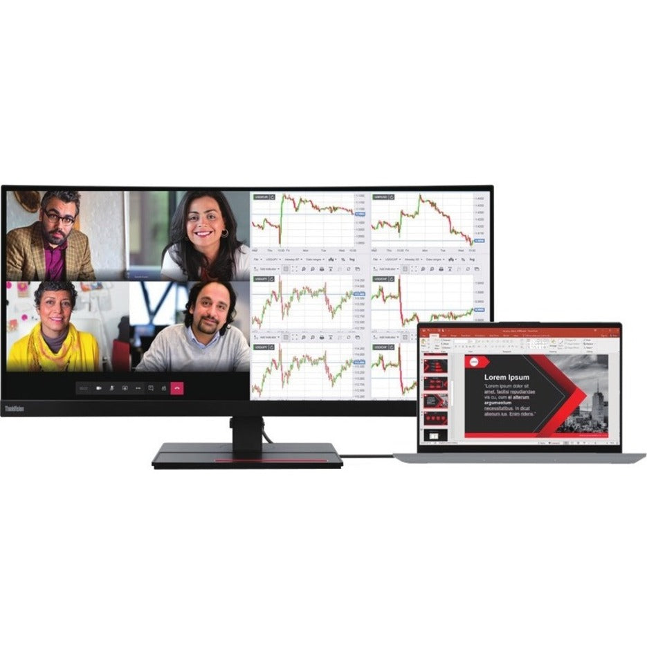 Lenovo ThinkVision P34W-20 34" UW-QHD Curved Screen LCD Monitor - 21:9 - Raven Black