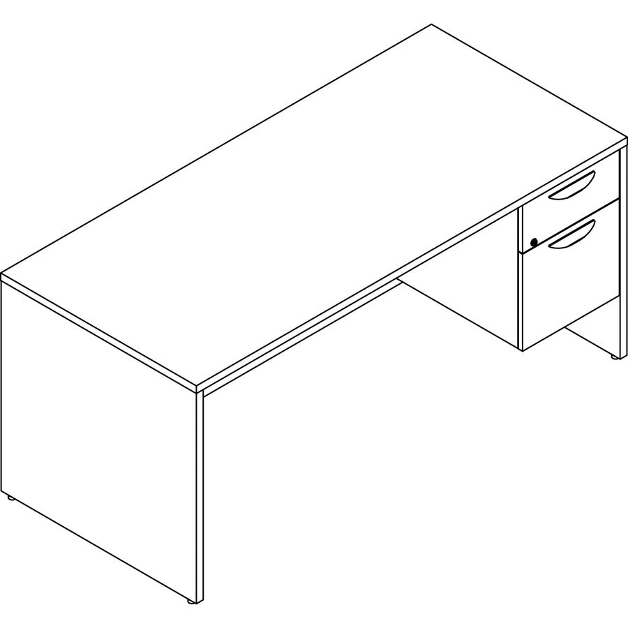 Lorell Prominence 2.0 Gray Elm Laminate Desk Unit