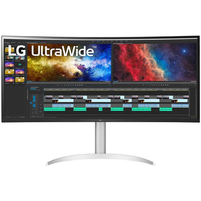 LG Ultrawide 38BP85C-W 37.5" UW-QHD+ Curved Screen Gaming LCD Monitor - 21:9 - Black White Silver