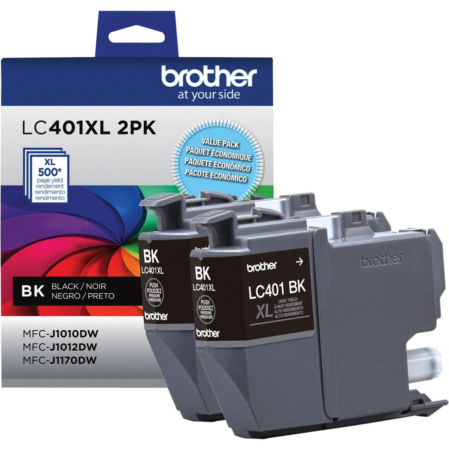 Brother LC401XL2PKS Original High Yield Inkjet Ink Cartridge - Black - 2 Pack