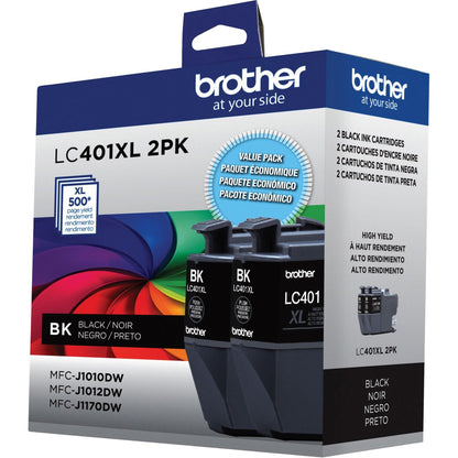 Brother LC401XL2PKS Original High Yield Inkjet Ink Cartridge - Black - 2 Pack