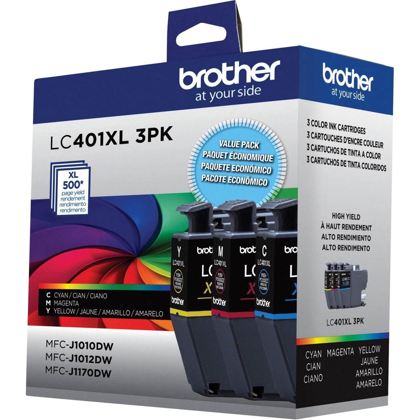 Brother LC401XL3PKS Original High Yield Inkjet Ink Cartridge - CMY - 3 Pack