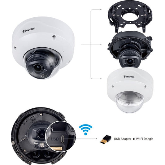 Vivotek FD9167-HT-v2 2 Megapixel Outdoor Full HD Network Camera - Color - Dome - TAA Compliant