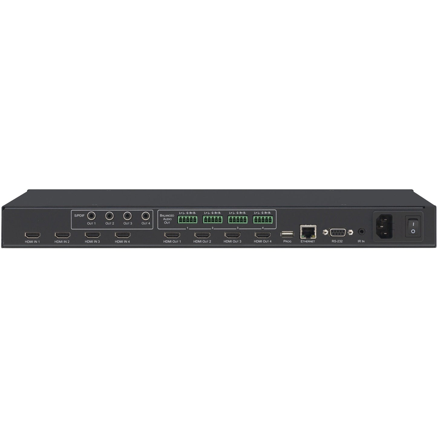 Kramer VS-44H2A 4x4 4K HDR HDMI 2.0 HDCP 2.2 Matrix Switcher with Audio De-embedding