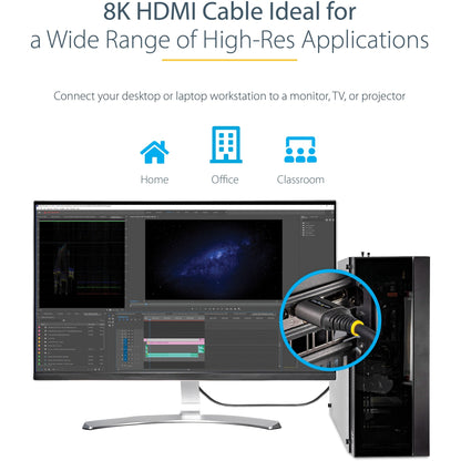 StarTech.com 16ft/5m HDMI 2.1 Cable Certified Ultra High Speed HDMI Cable 48Gbps 8K 60Hz/4K 120Hz HDR10+ 8K HDMI Cable Monitor/Display